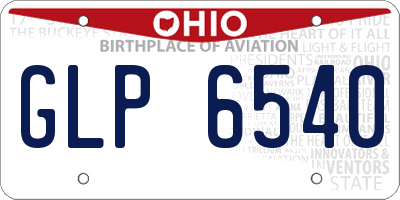 OH license plate GLP6540