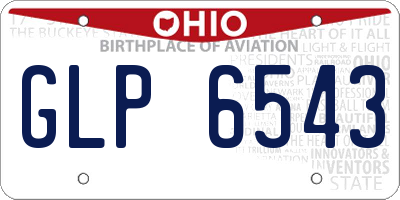OH license plate GLP6543