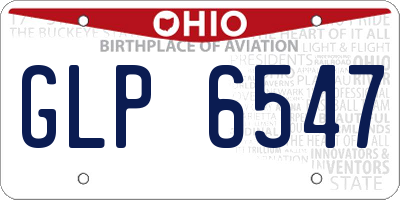 OH license plate GLP6547