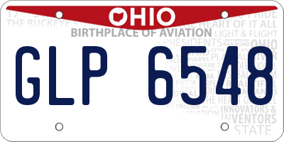 OH license plate GLP6548