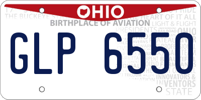 OH license plate GLP6550