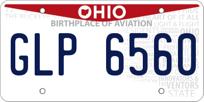 OH license plate GLP6560