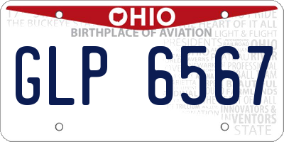 OH license plate GLP6567