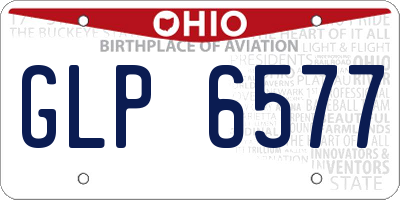 OH license plate GLP6577