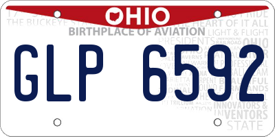 OH license plate GLP6592