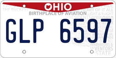 OH license plate GLP6597