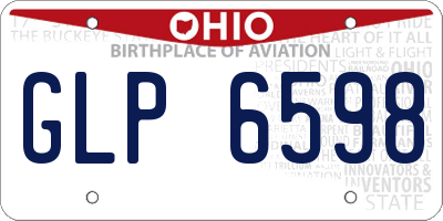 OH license plate GLP6598