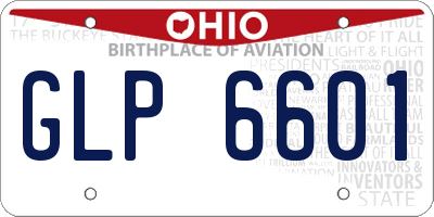 OH license plate GLP6601