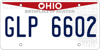 OH license plate GLP6602