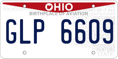 OH license plate GLP6609