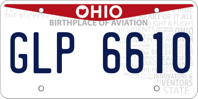 OH license plate GLP6610