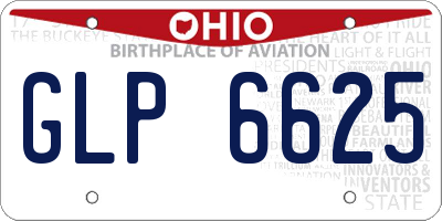 OH license plate GLP6625