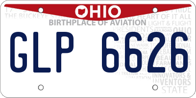 OH license plate GLP6626