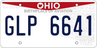 OH license plate GLP6641