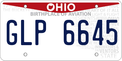 OH license plate GLP6645