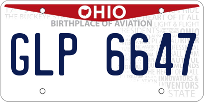 OH license plate GLP6647