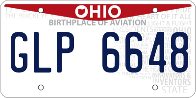 OH license plate GLP6648