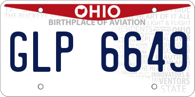 OH license plate GLP6649