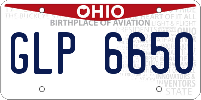 OH license plate GLP6650