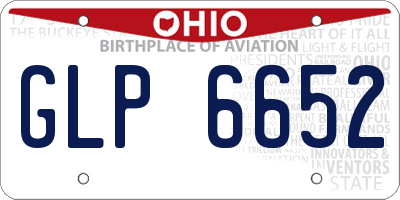 OH license plate GLP6652
