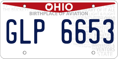 OH license plate GLP6653