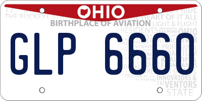 OH license plate GLP6660