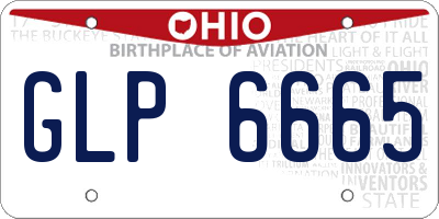 OH license plate GLP6665