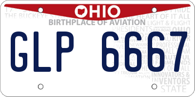 OH license plate GLP6667