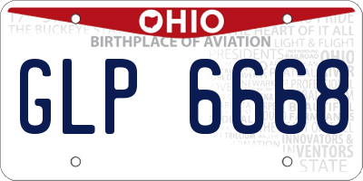 OH license plate GLP6668