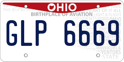 OH license plate GLP6669