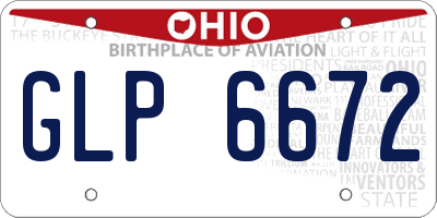 OH license plate GLP6672