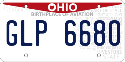 OH license plate GLP6680