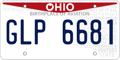 OH license plate GLP6681