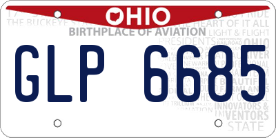 OH license plate GLP6685