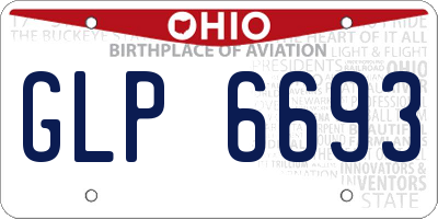 OH license plate GLP6693