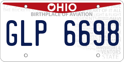 OH license plate GLP6698