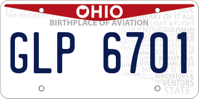 OH license plate GLP6701
