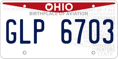 OH license plate GLP6703