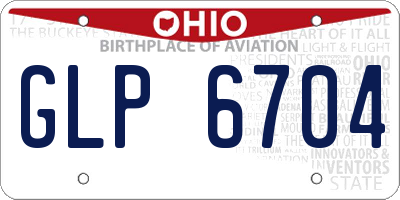 OH license plate GLP6704