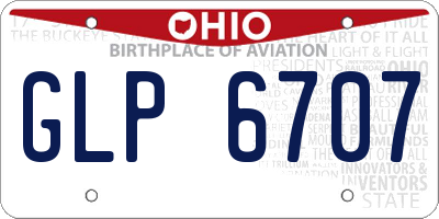 OH license plate GLP6707