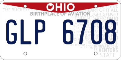 OH license plate GLP6708