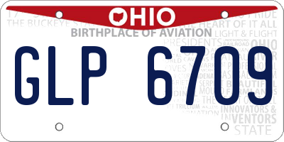 OH license plate GLP6709