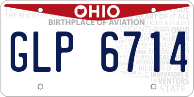 OH license plate GLP6714