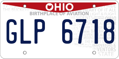 OH license plate GLP6718