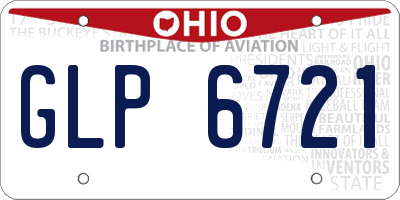 OH license plate GLP6721
