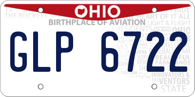 OH license plate GLP6722