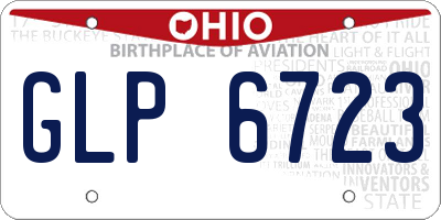 OH license plate GLP6723