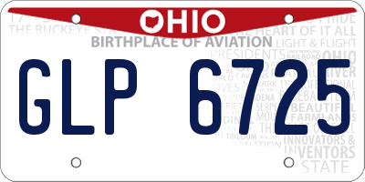 OH license plate GLP6725