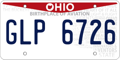 OH license plate GLP6726
