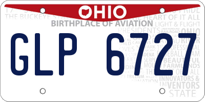 OH license plate GLP6727